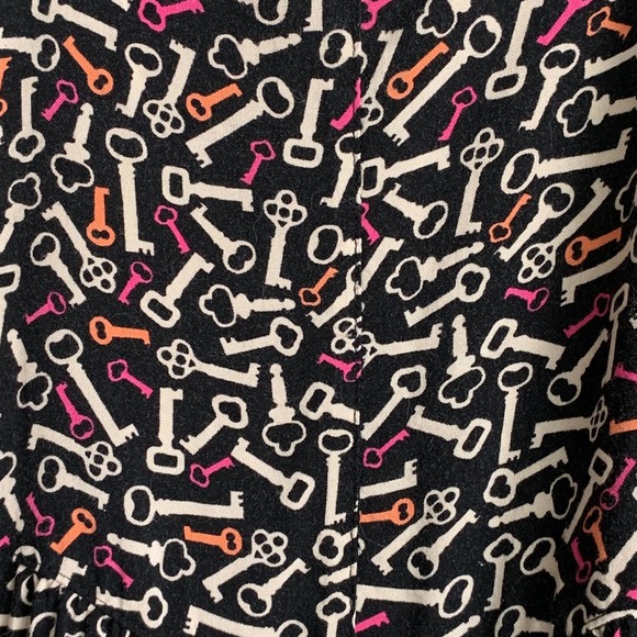 Divided by H&M Black with Key Print Rayon Dress Size 12 - Picture 5 of 8